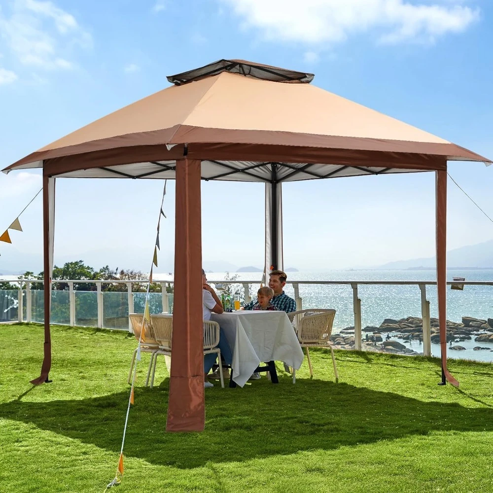 

10x10FT Outdoor Pop up Canopy Tent, 420D Oxford Fabric, SPF50 + Sun Protection, Easy Setup Gazebos Ideal for Backyard