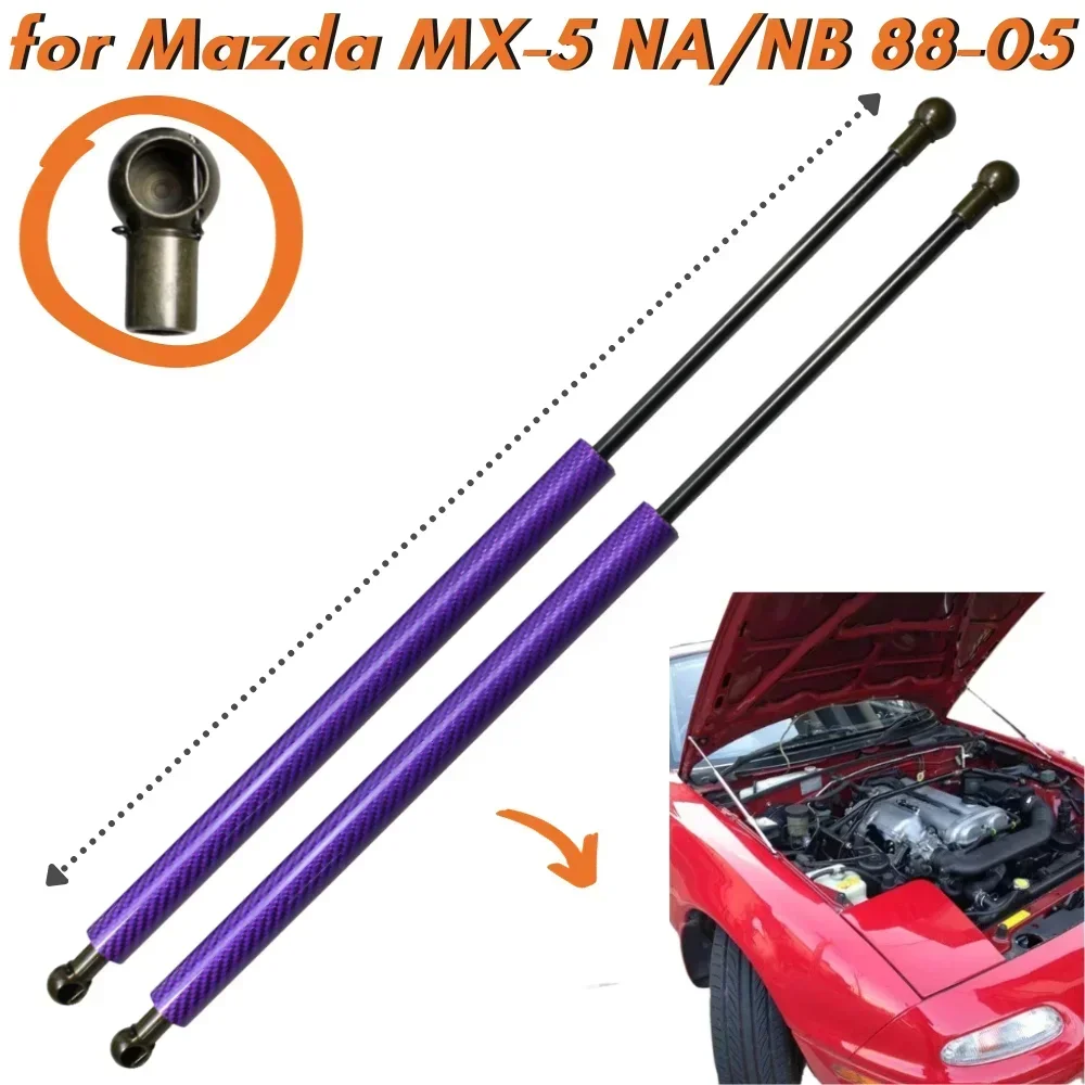 

Qty(2) Hood Struts for Mazda MX-5 (NA/NB)1988-2005 Front Bonnet Modify Gas Springs Shock Absorbers Lift Supports Bars Dampers