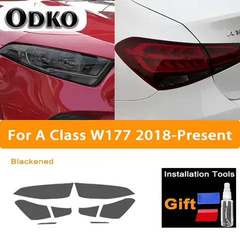For Mercedes Benz A Class W176 W177 A45 A35 AMG 180 Car Headlight Tint Black Protective Film Transparent TPU Sticker Accessories