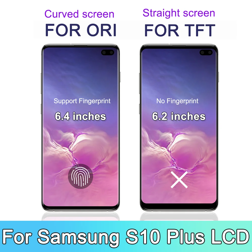 Imagem -04 - Tela para Samsung Galaxy S10 Plus S10 Mais G975 G975f Display Lcd Tela de Toque Digital com Moldura para Samsung Galaxy S10 Montagem