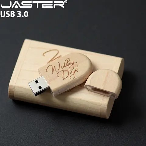JASTER USB 3.0 clé USB en bois haute vitesse 128GB Logo personnalisé gratuit clé mémoire 64GB cadeaux de mariage clé USB 32GB 16GB U disque