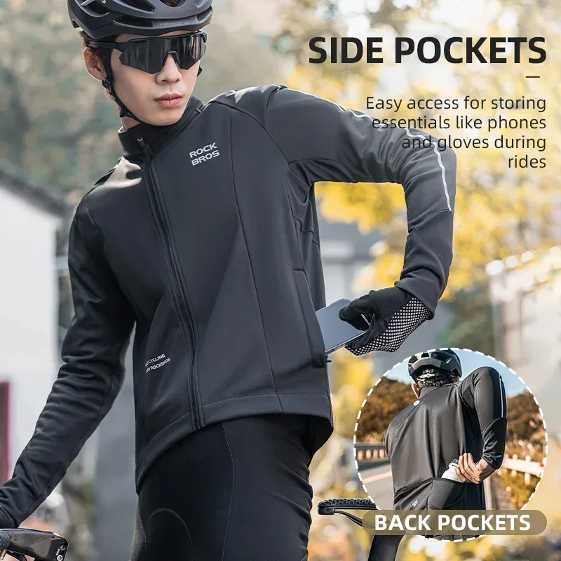 ROCKBROS Fleece Cycling Jersey inverno manica lunga MTB Viking abbigliamento autunno Mountain Road bicicletta Top Jacket abbigliamento antivento