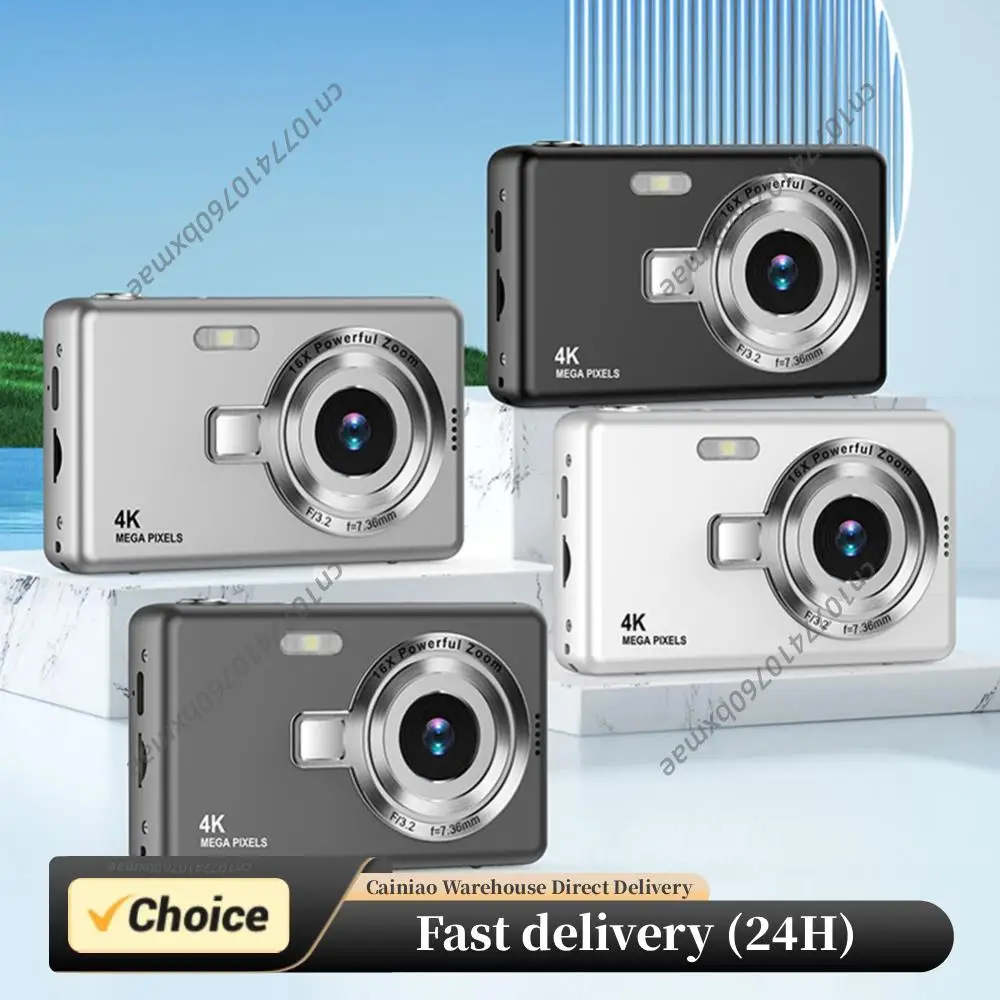 

Цифровая камера 4K HD 1080P, 96 МП, с автофокусом, для видеоблогинга, 16-кратный зум, видеокамера с 2,4-дюймовым IPS-экраном для детей и взрослых, для фотосъемки