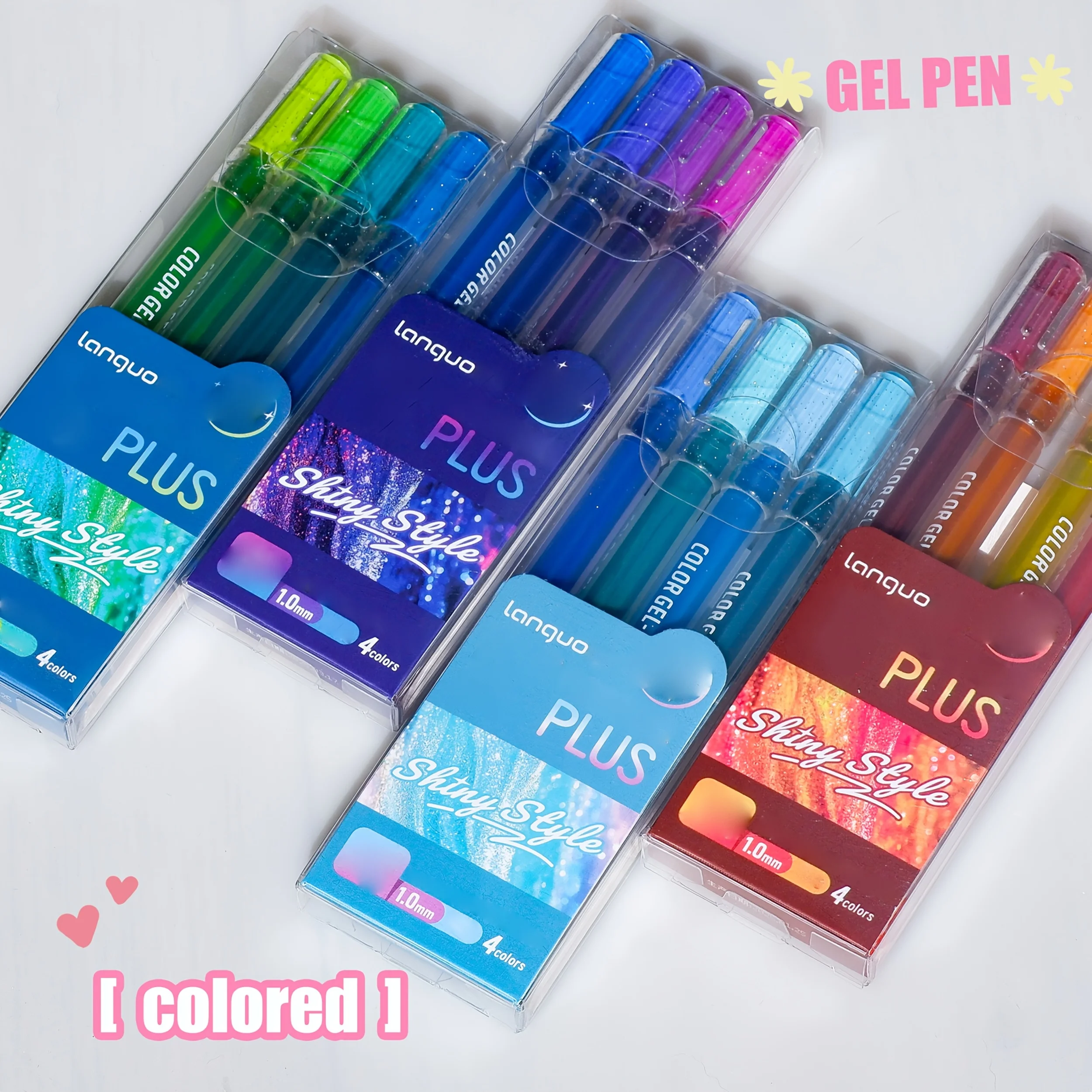 

4pcs Glitter Neutral Pens, Medium Tip, Multiple Colors, Ideal for Diary Drawing School Office Supplies, Colorful Ballpoint Pens