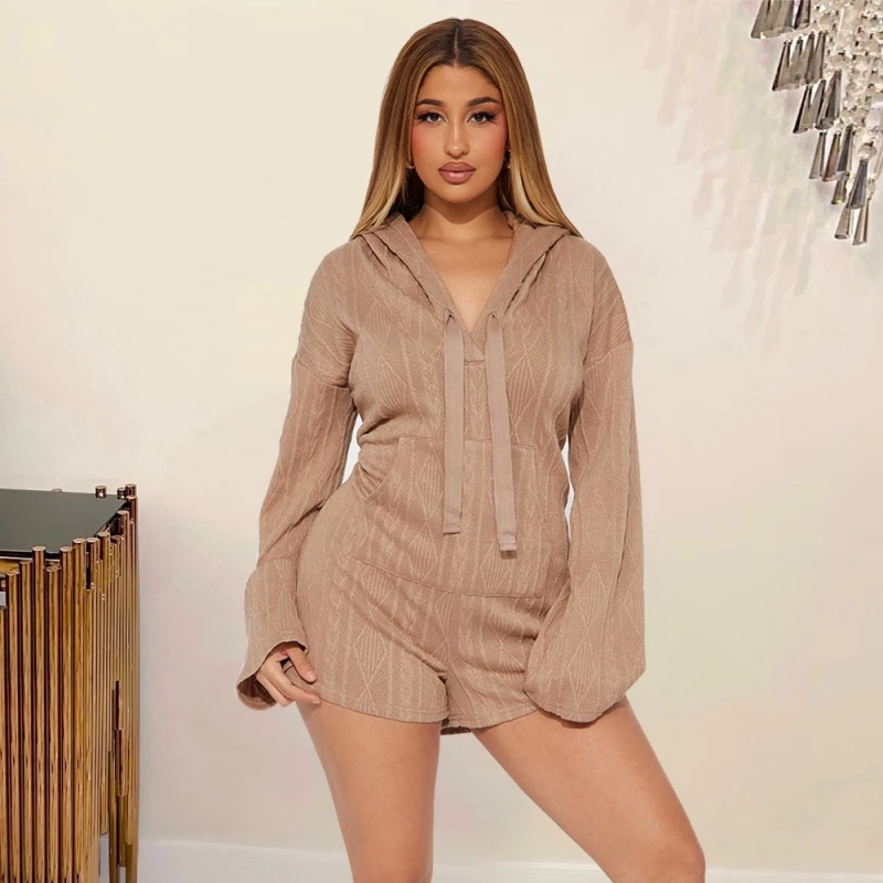 Sexy Women Rompers Jumpsuit Bodysuit Long Sleeve Short Rompers Jumpsuit Streetwear Overalls Top Suit 2024 Spring Summer