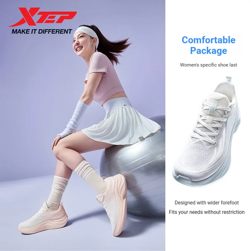 Xtep Qiaomu Sport Shoes Antibacterial Soft Strong-Wrapping Sweat-Absorbing Comfortable Female‘s Running Shoes 874318110003