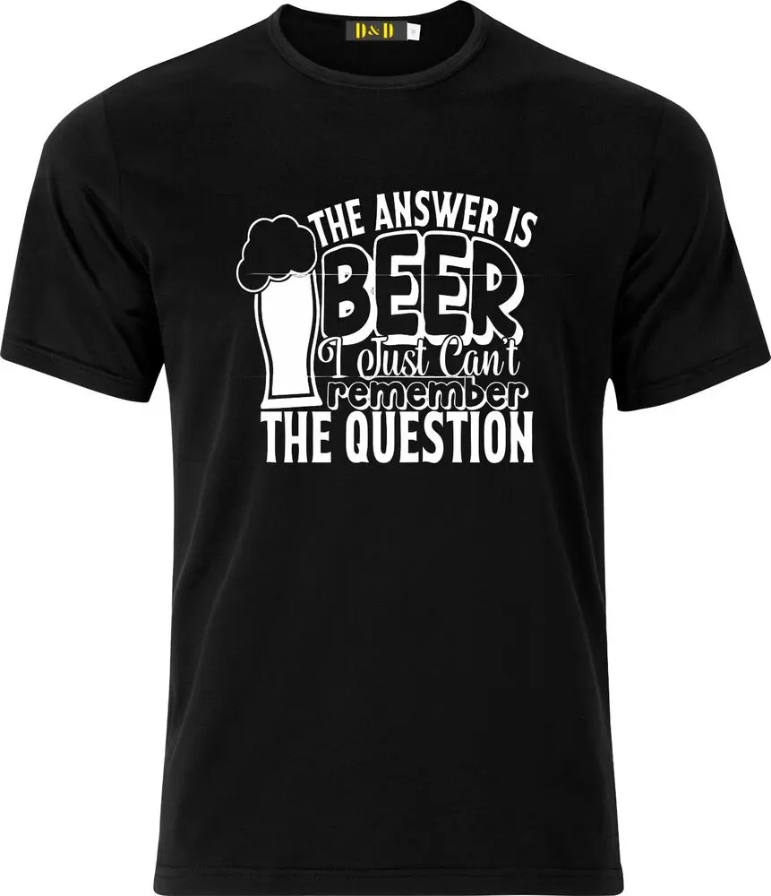 The Answer is BEER i just cant Remember the Question Funny Adult Xmas T Shirt  High Quality 100%Cotton Short Sleeve