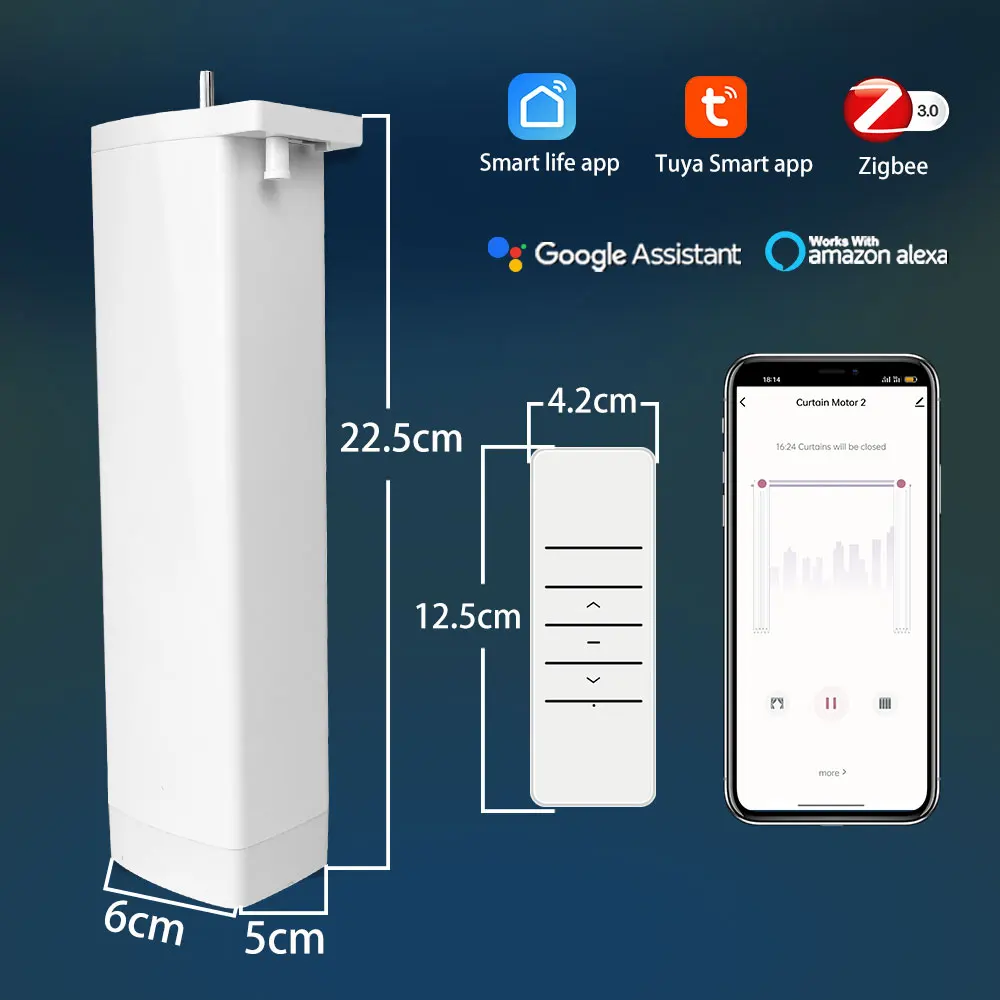 SZMYQ Smart Curtain Track System 46kg Safe Load Electric Motorized Automatic Electric Tuya App Control Curtain Motor Opener