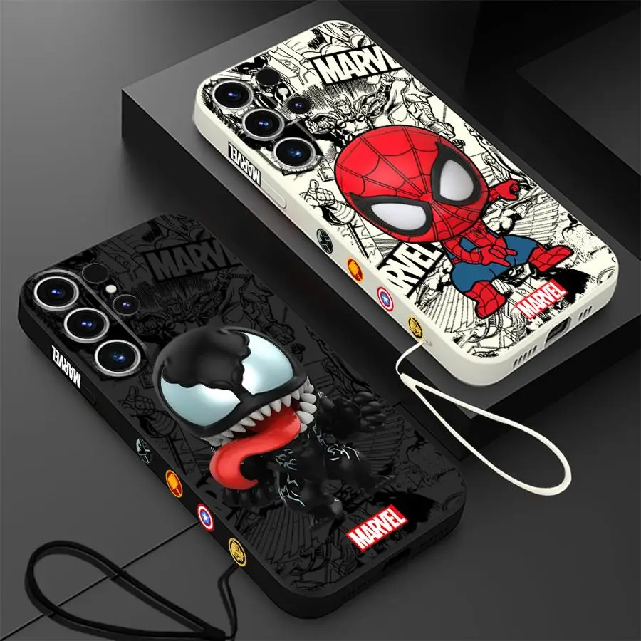 Marvel Sipiderman Venom Phone Case for Samsung Galaxy S24 Ultra S22 S21 Plus Note 20 10 S23 Ultra 5G S20 FE S10 Matte Cover