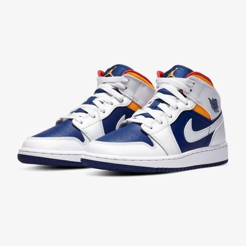 

Nike Authentic AIR JORDAN 1 MID AJ1 GS Basketball Shoes 554725-131