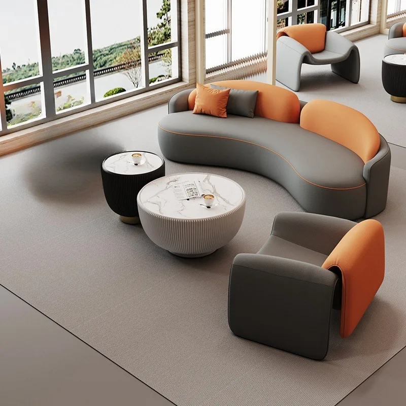 Light Luxury Business Reception Hotel Lobby Reception Discuss Office Combination Waiting Chairs For Beauty Salon Guests