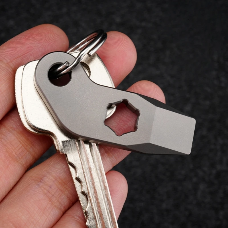 High Strength Metal Every Day Carry Multiple Tool Pocket Sized Pry Bar with Bottle Opener and Screwdriver Bit Portable Repair