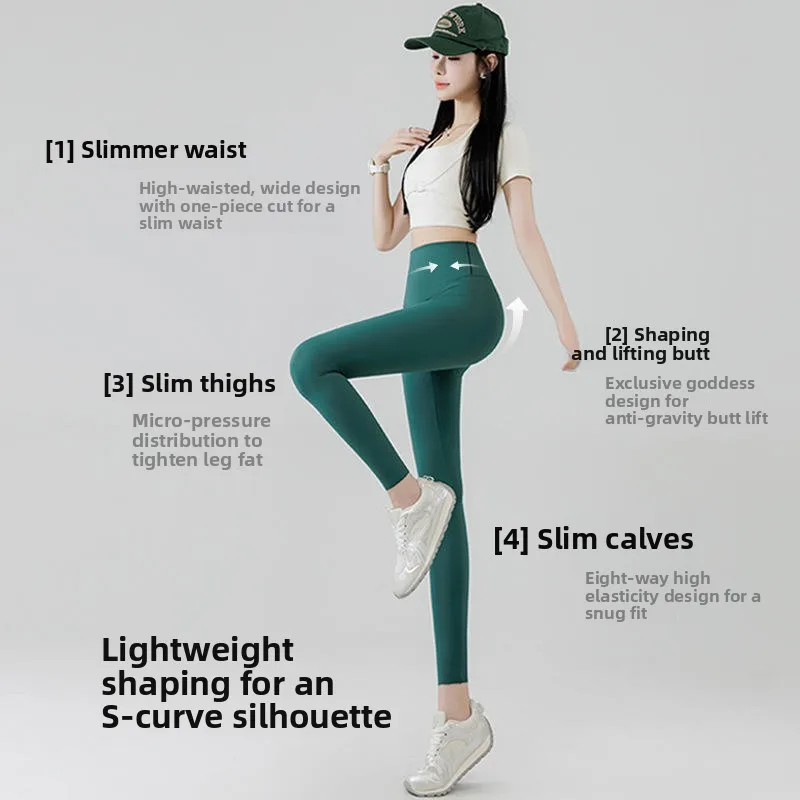 2025, trendige High-Waist-Po-Lifting-Fitn-Hose für Damen, nacktes Gefühl, FCE-Sport, sexy Yoga-Hose, langes, dünnes Material