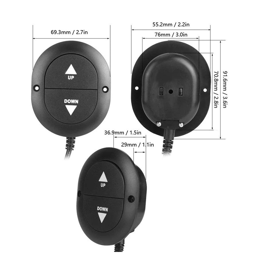 ABFA Electric Recliner Switch 2 Button 5 Pins the Oval Hand Controller for Electric Recliners and Lift Chairs Recliner Motor