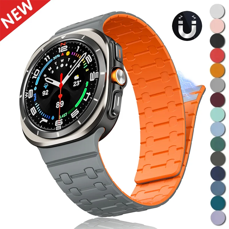 

Магнитный силиконовый ремешок для Samsung Galaxy Watch Ultra 7 47 мм, спортивный ремешок-петля для часов GALAXY, 47 мм, ультра 7, браслет без зазоров