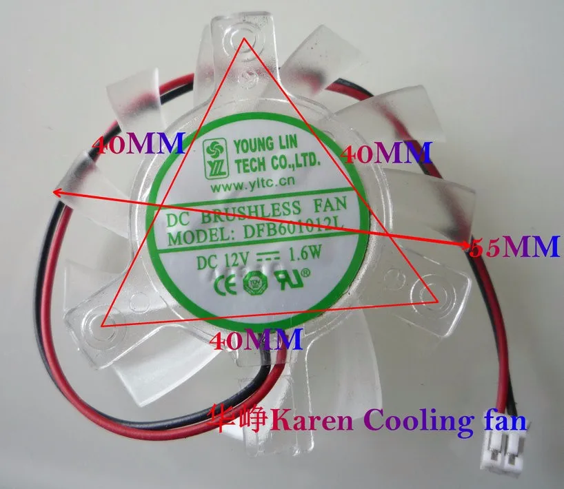 

New Cooling Fan for Radeon 2600pro Graphics Video card DFB601012L DFB701012L DC12V Diameter 55MM Pitch 40x40x40MM