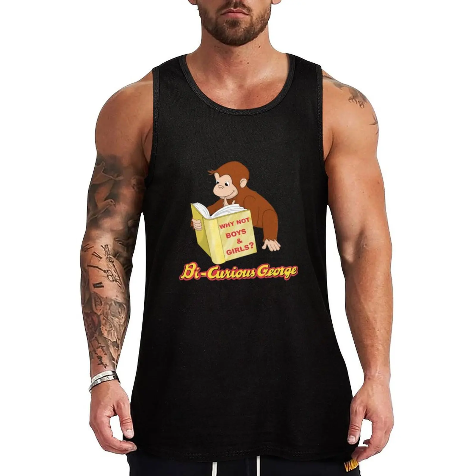

Bi Curious George Tank Top Basic Casual Tank Top Lightweight Breathable Fabric