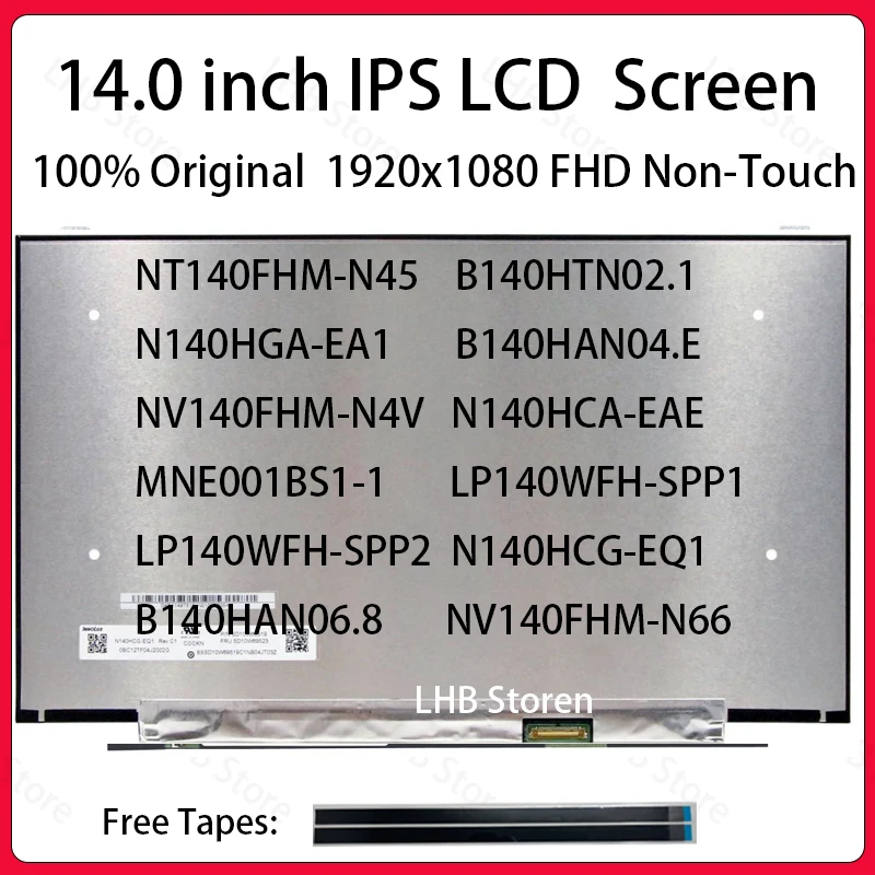 

14" LCD Screen For Lenovo ThinkBook 14 G4 ABA IAP 14 G5 ABP IRL Display Matrix Panel Replacement 1920x1080 eDP 30 Pins Non-Touch