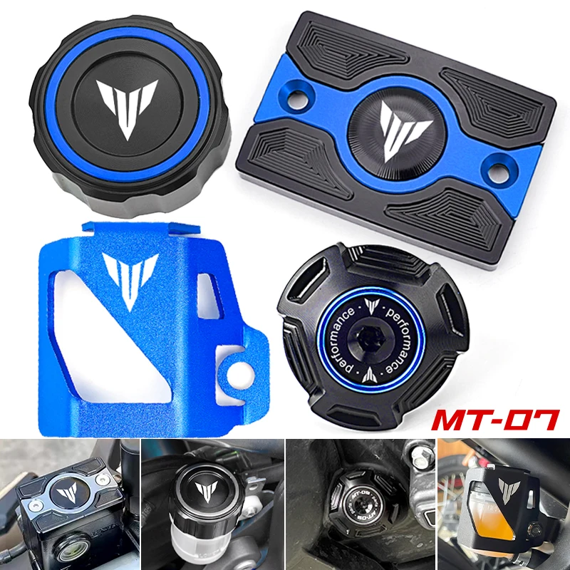 

For Yamaha MT07 2025 MT 07 2014-2023 2024 Accessories Motorcycle Front Rear Brake Fluid Reservoir Cover Protector Engine Oil Cap