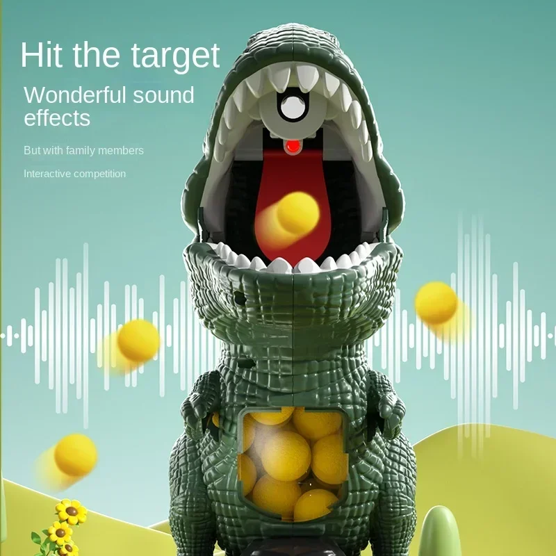 Hungry Shooting Dinosaur Toy Air-powered Gun Soft Bullet Ball With Light Electronic Scoring Battle Two-man Match Competition Toy