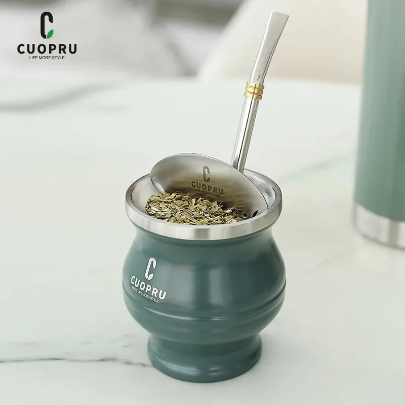 Stainless steel insulated cup, mini portable gourd tea cup, Argentina Messi style