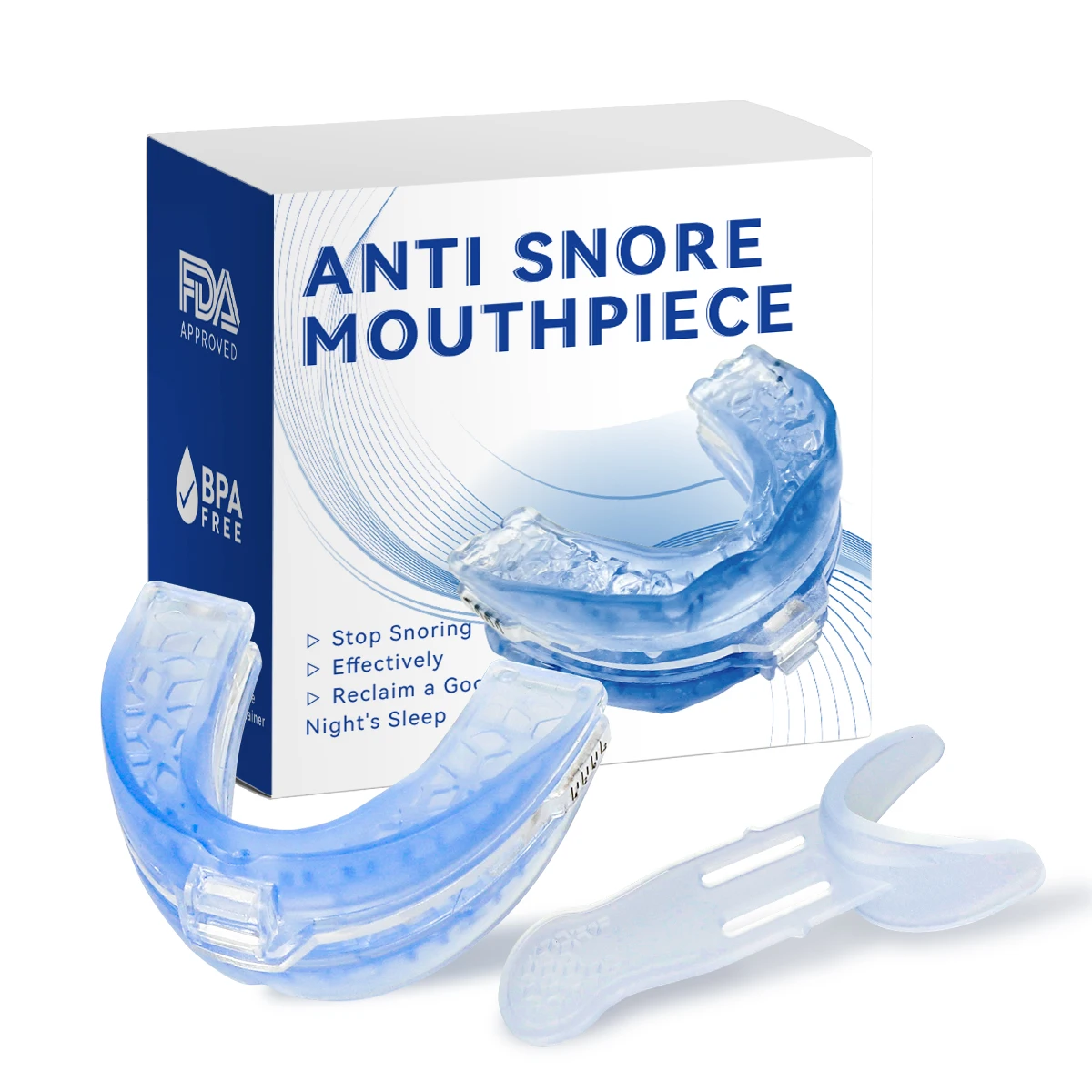 2024 New High Quality Adjustable Anti Snoring Kit Grinding Mouthpiece Anti Snore Mouith Guard Custom Molding