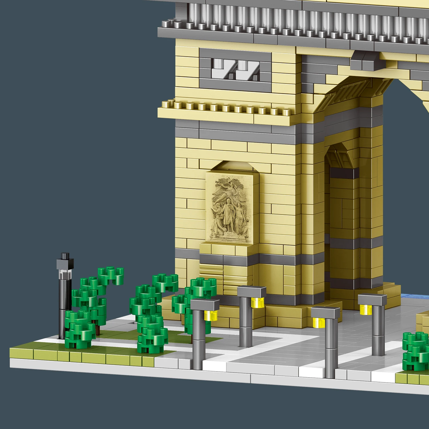 KNEW BUILT Arc Triomphe Micro Mini klocki dla dorosłych architektura zabawki Euro słynne klocki budowlane prezent dla dzieci