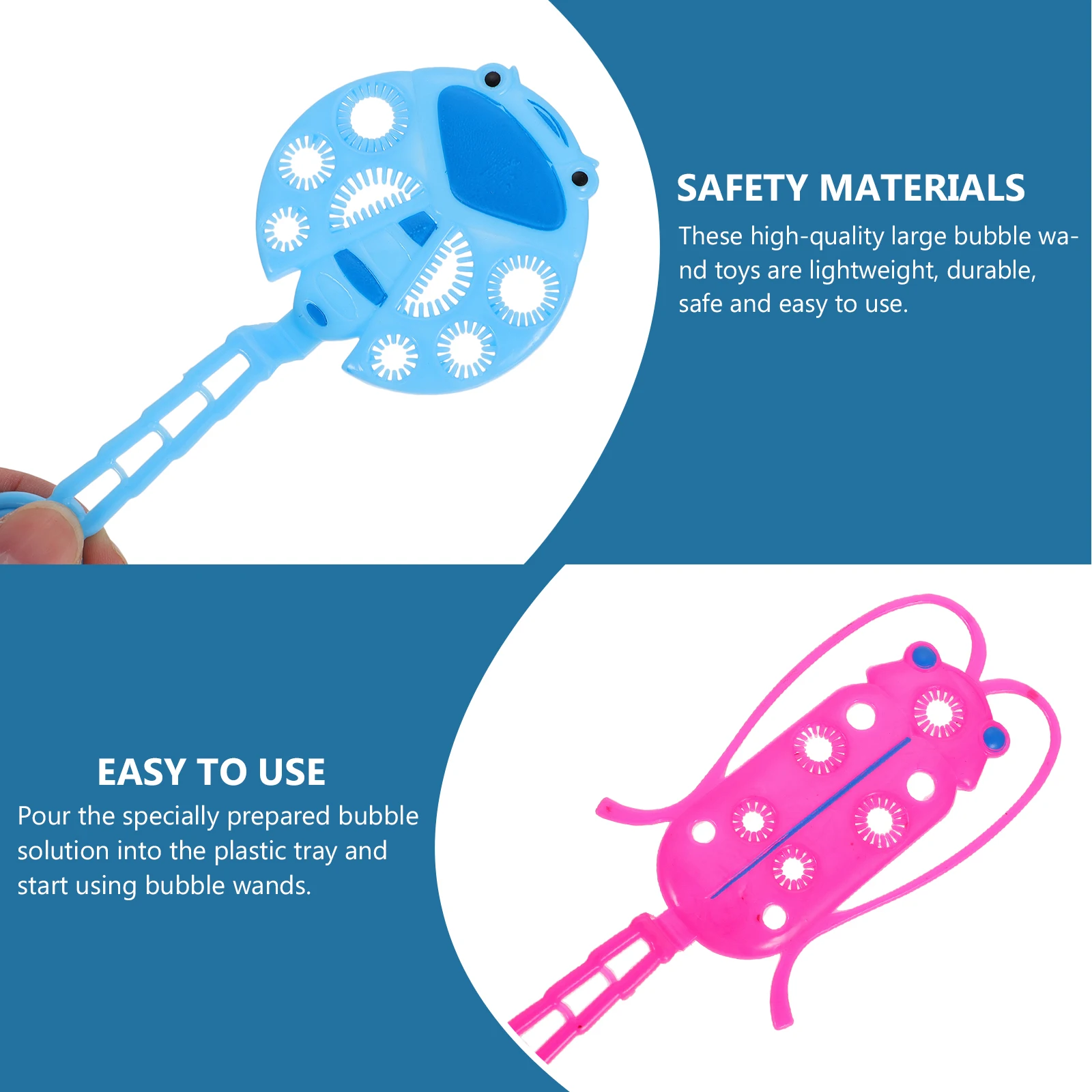 9Pcs Colorful Bubble Wands Set Lightweight Safe Easy Use for Kids Outdoor Activities