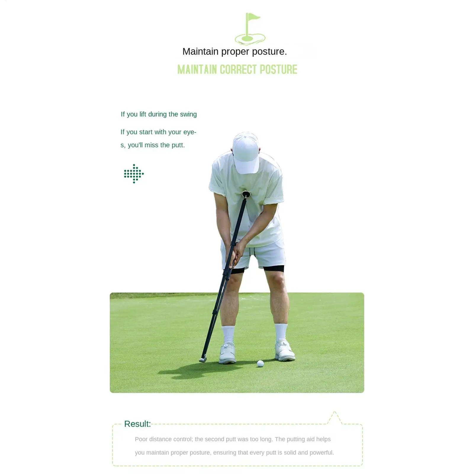 Golf Swing Aid Portable Putting Stability Alignment Exerciser Golf Hand Grip Green Practice Tools For Men Golfers Indoor Outdoor