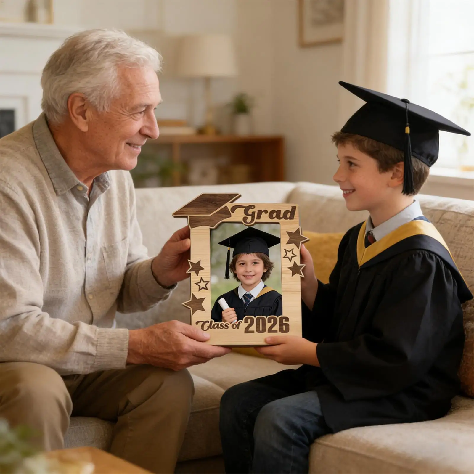 Graduation Picture Frame Two Pieces Ornament 2026 Graduation 5x3.5 Inch Photo Frame For High School University Students