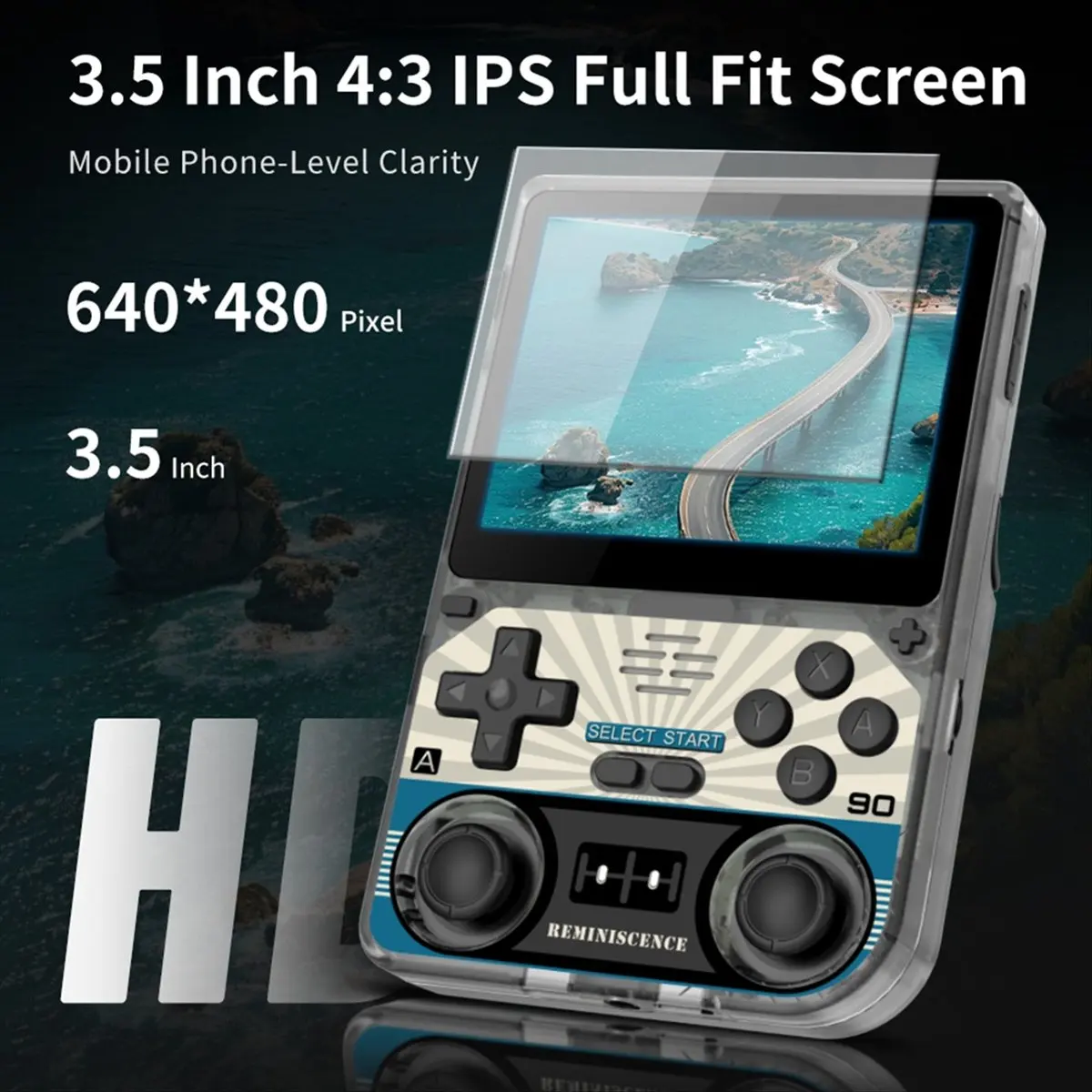 V20 Retro Video Handheld Game Console 64GB 3.5inch IPS HD Screen A133P Open Source Linux for SFC Simulators B view 3