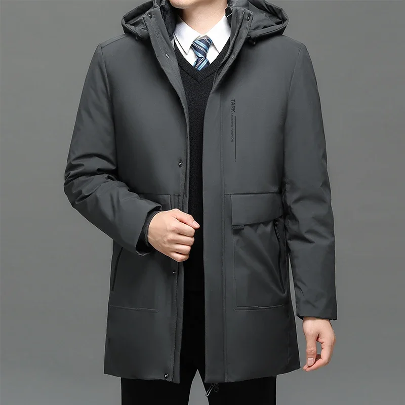 

Casual Winter Warm Waterproof Parkas Jacket Coat 2 PIECES Winter Parkas Men New Outwear Autumn Long Parkas Mens Hooded Jackets