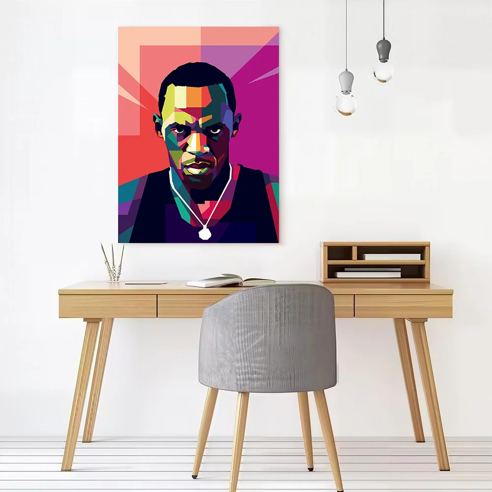 Usain Bolt Printed Canvas Wall Art Customizable Paintings Poster Perfect Gift for Decor Living Room Decorating Interior Painting