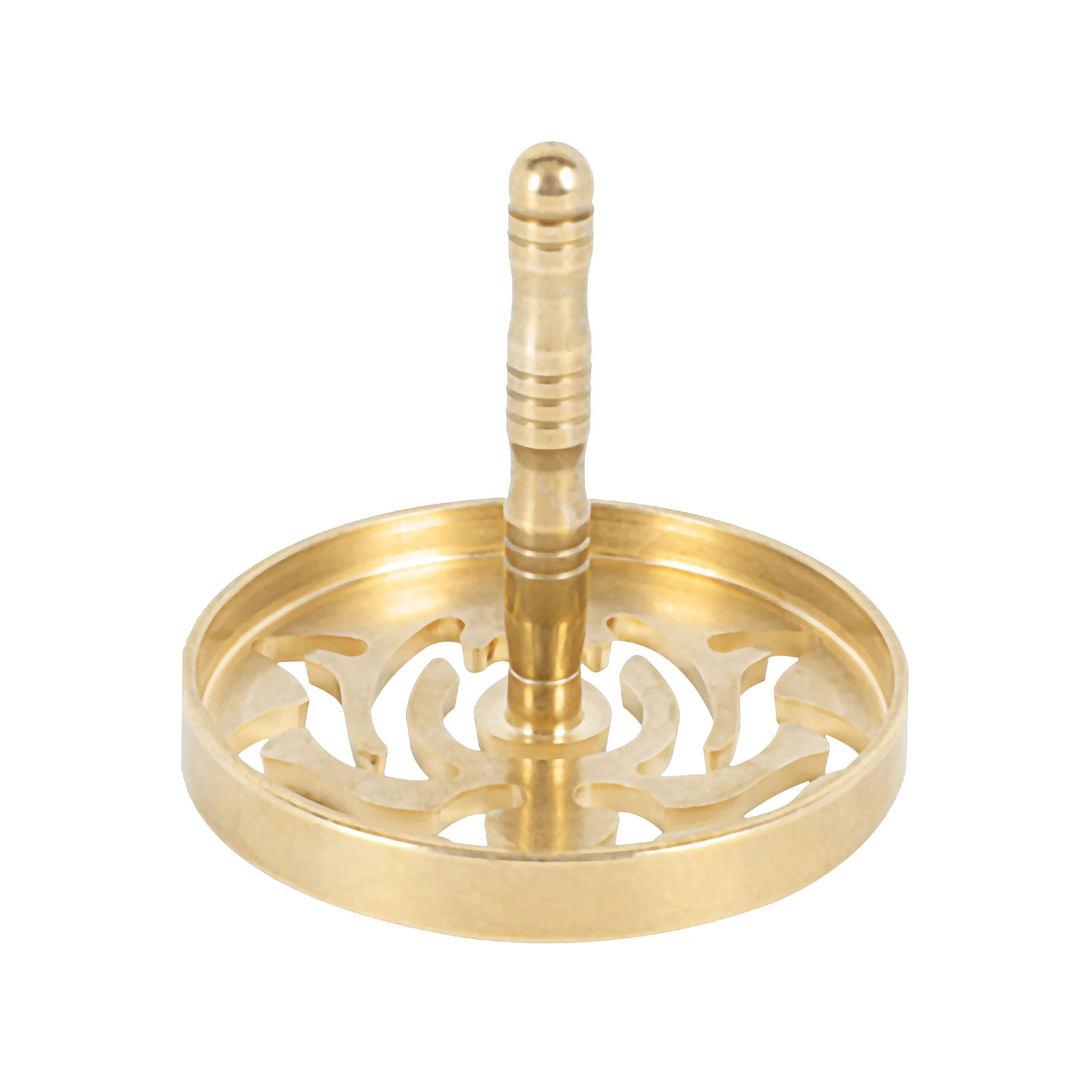 

Incense Mold Utensils Brass Ash Press Golden Copper Censer Comfortable Handle Home Office Temple Yoga Room Gift for Party Tea