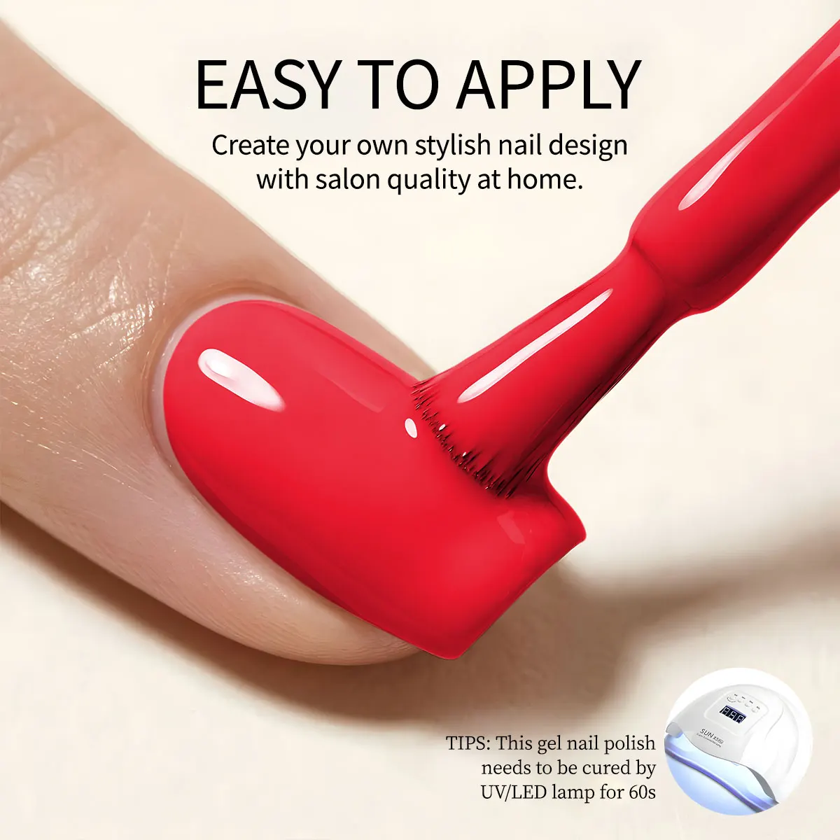 1PCS High-end high-color-rendering red gel nail polish, a single coat can provide a matte finish without streaks, gel nail polish with self-leveling properties, low-odor and non-toxic UV-curing nail polish, striking holiday colors, perfect for dates, New Year, parties, bridal looks, and all-season fashion manicures