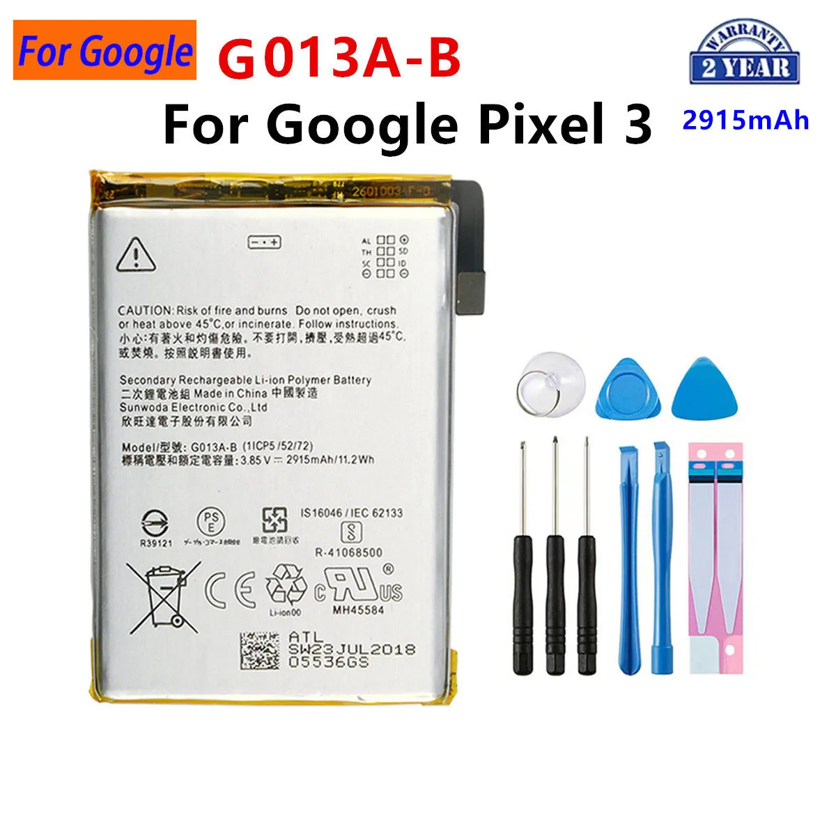 G013A-B G020A-B G025J-B G27FU GLU7G G020J-B G013A-B BG2W Battery For HTC Google Pixel 3 4 3XL 4XL4A 5A 5G Versie 6A 2B Phone