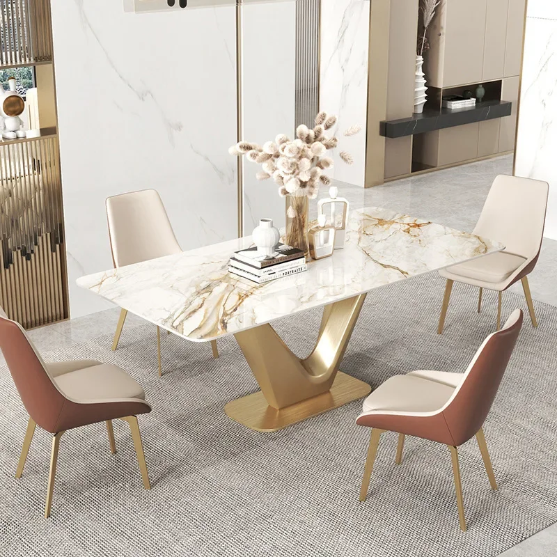 Minimalist small apartment light luxury high-end restaurant rectangular tables and chairs