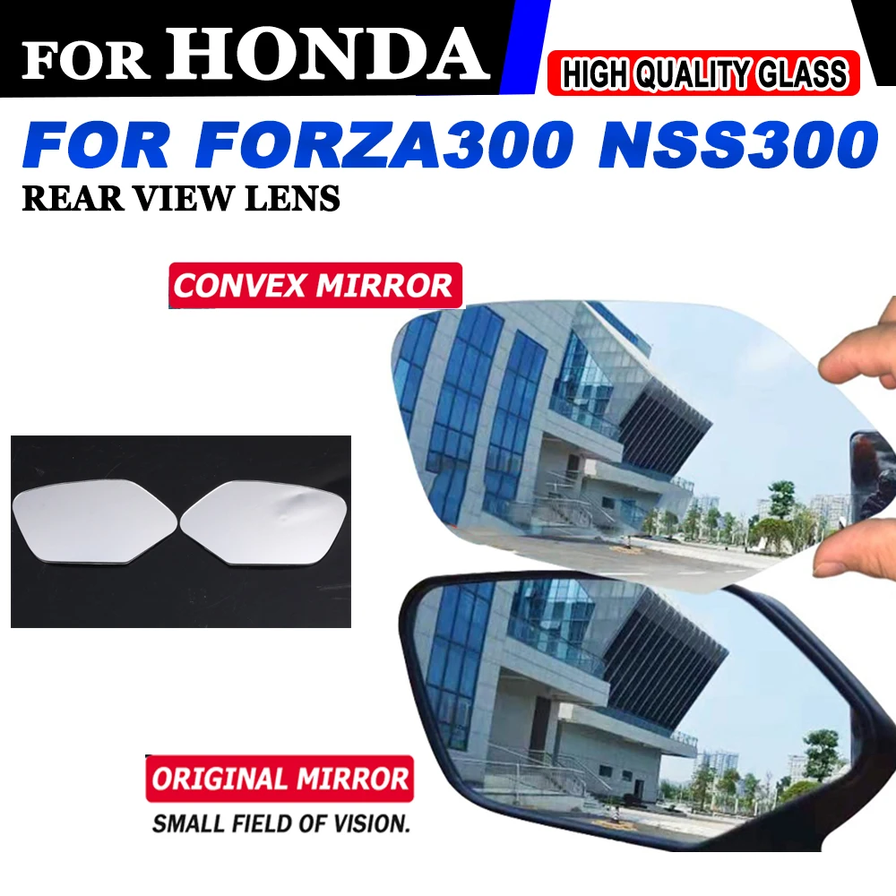 For HONDA Forza 300 NSS 300 2018 - 2022 2023 Forza300 Rearview Mirrors Lens Expand Field of View Convex Mirror Replacement Parts