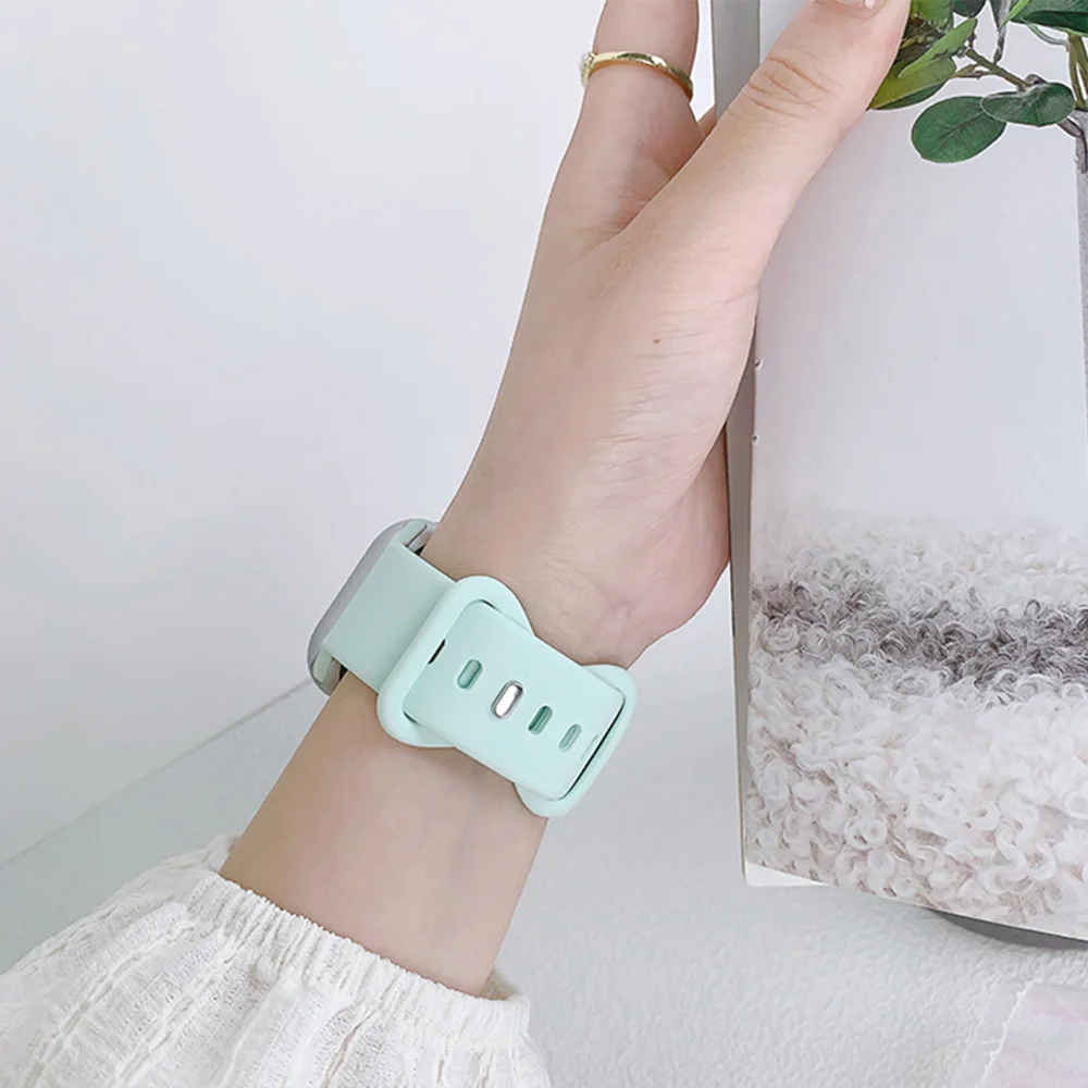 Silicone band for apple watch Series 10 46mm 42mm 44mm 40mm 45mm 41mm 45 44 mm ultra 2 49mm sport strap iwatch 10 9 8 7 6 SE 5 4