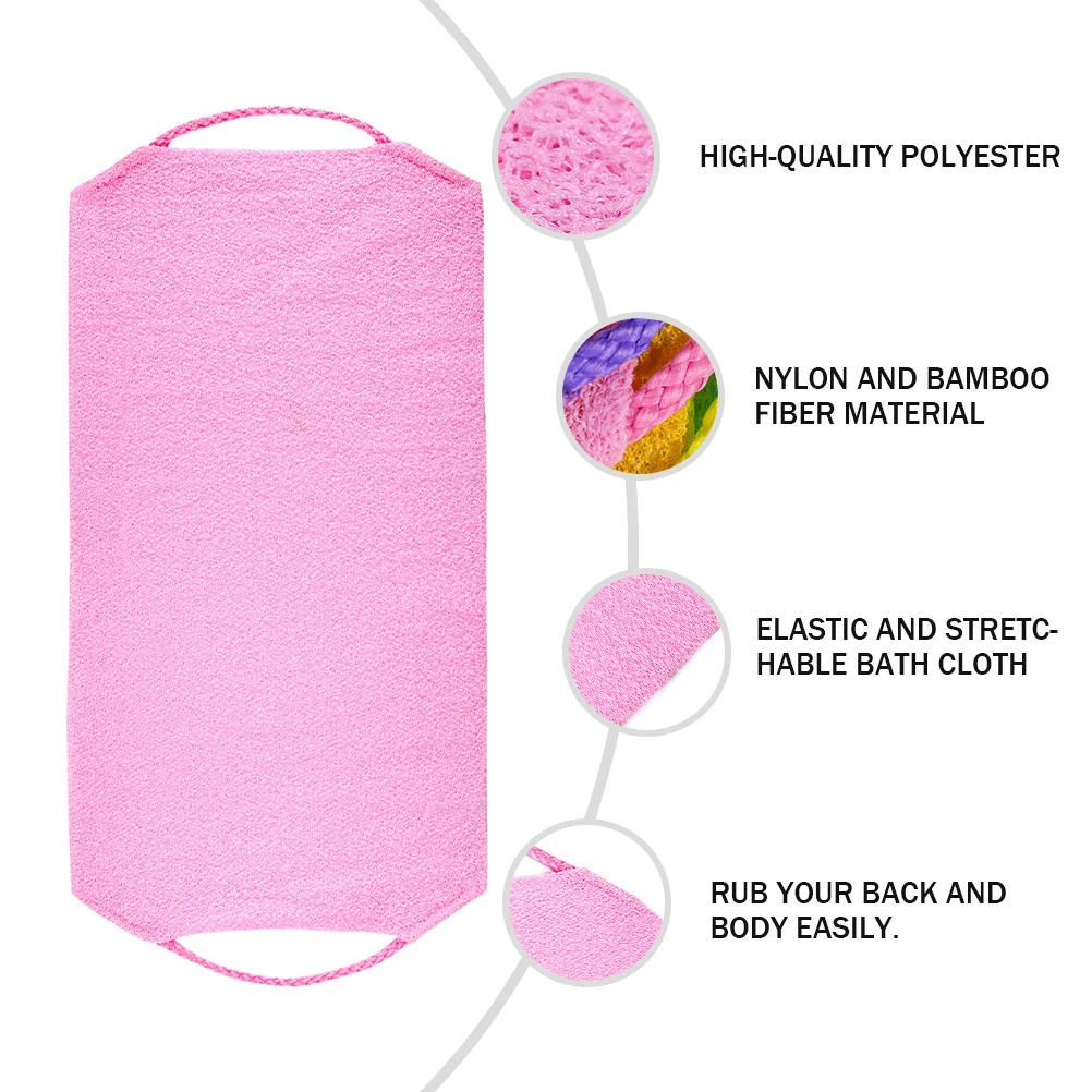 1pc Exfoliating Bath Cloth Stretchable Drawstring Wash Cloth For Body Scrub Bath Supplies Bamboo Fiber Fabric