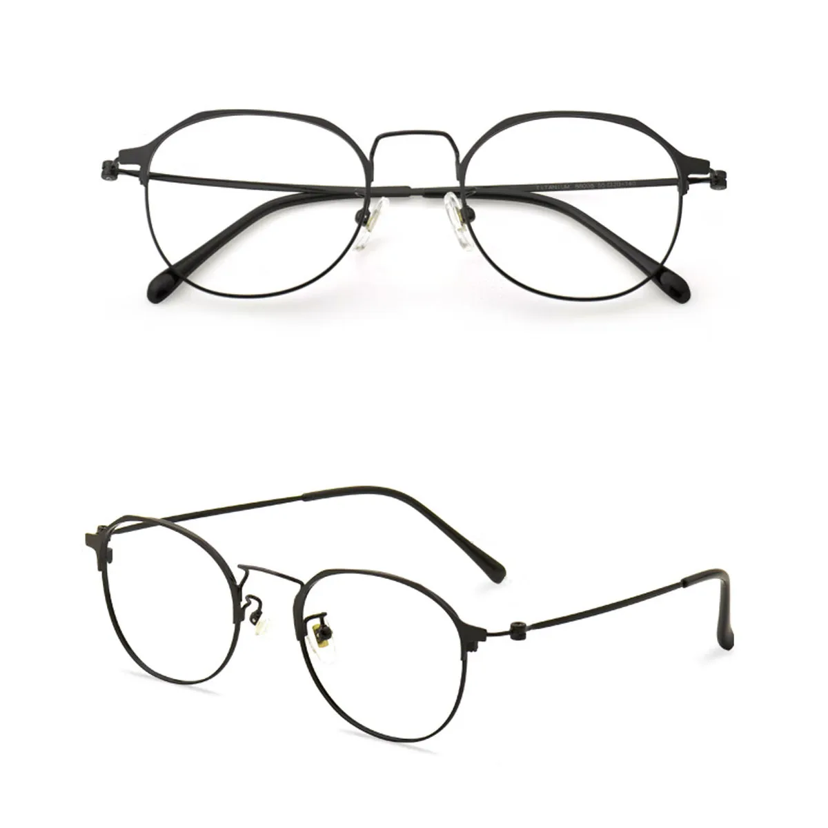 FYTOO Retro Artistic Black Titanium Round-Frame Glasses Unisex, Versatile Elegant, Fits Artistic Intellectual Daily Looks.