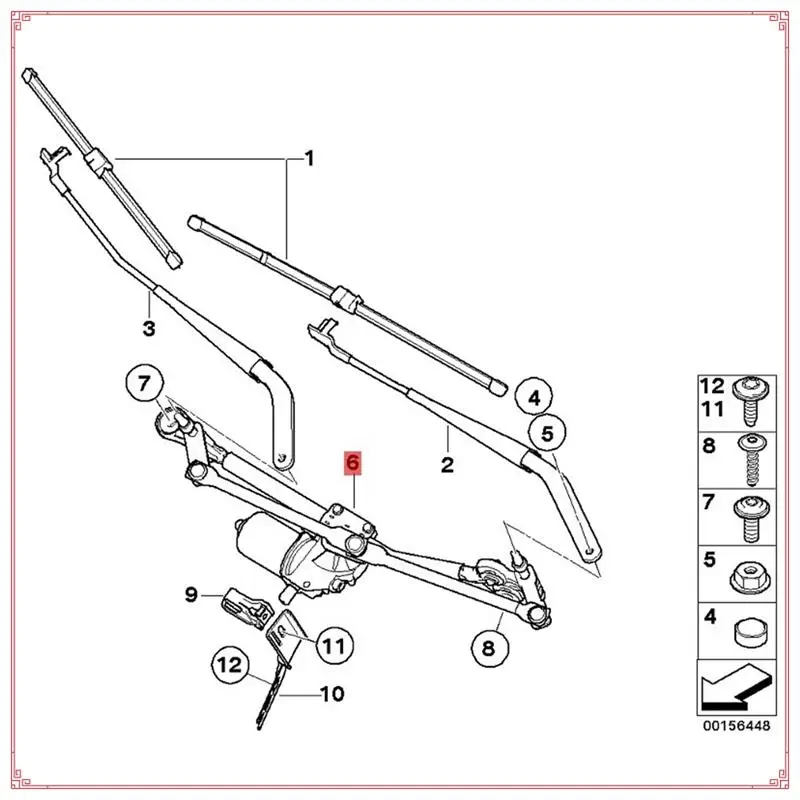 

61617200510 Car Windshield Wiper Motor For BMW X5 X6 2007-2014 61617200513 61617153733