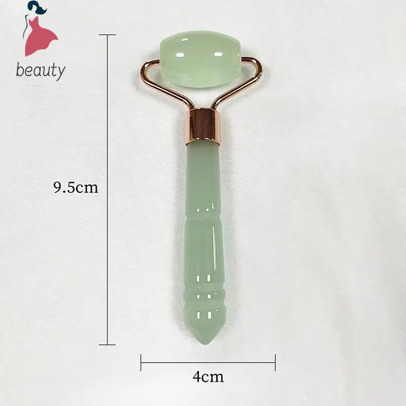 Gua Sha-masajeador de Jade Natural para la cara, rodillo para adelgazar, masajeador de una sola cabeza, herramienta para el cuidado de la piel