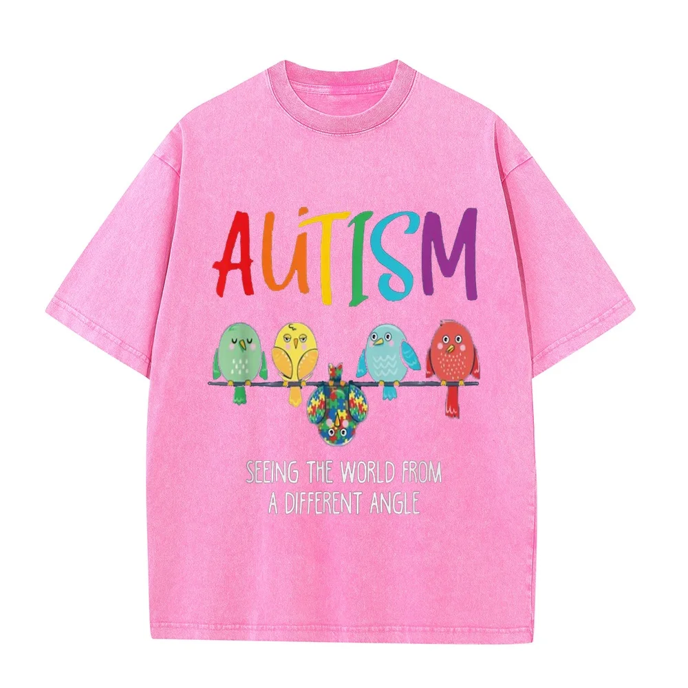 Autism Awareness Cute Owl Color Puzzles T-Shirt Kids Luxury Designer Clothes מותגים Hombre Ropa Graphic Tee Men Shirt Summer