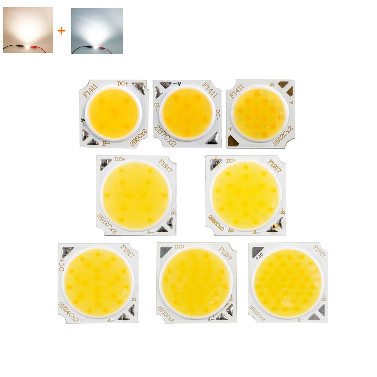 

2Pcs LED Dual Color COB Chip 15V 36V 54V 72V 90V Cool Warm White 5W 7W 12W 18W 24W 36W For DIY Spotlight Track Flood Light