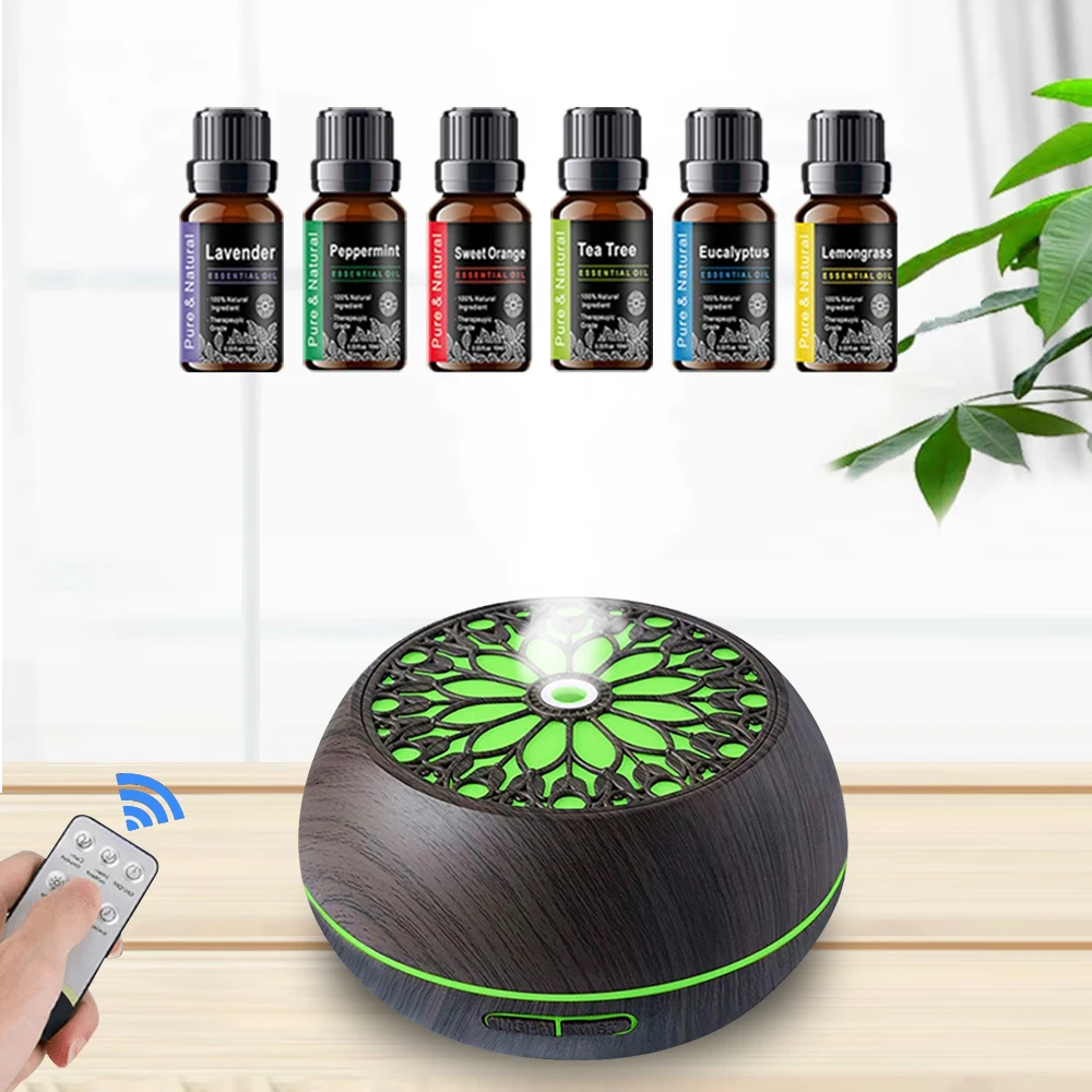

Diffuser For Home 550ml Diffuser 6 Luxury Oils Silent Office Humidifier with Touch Remote Color Therapy Lighting