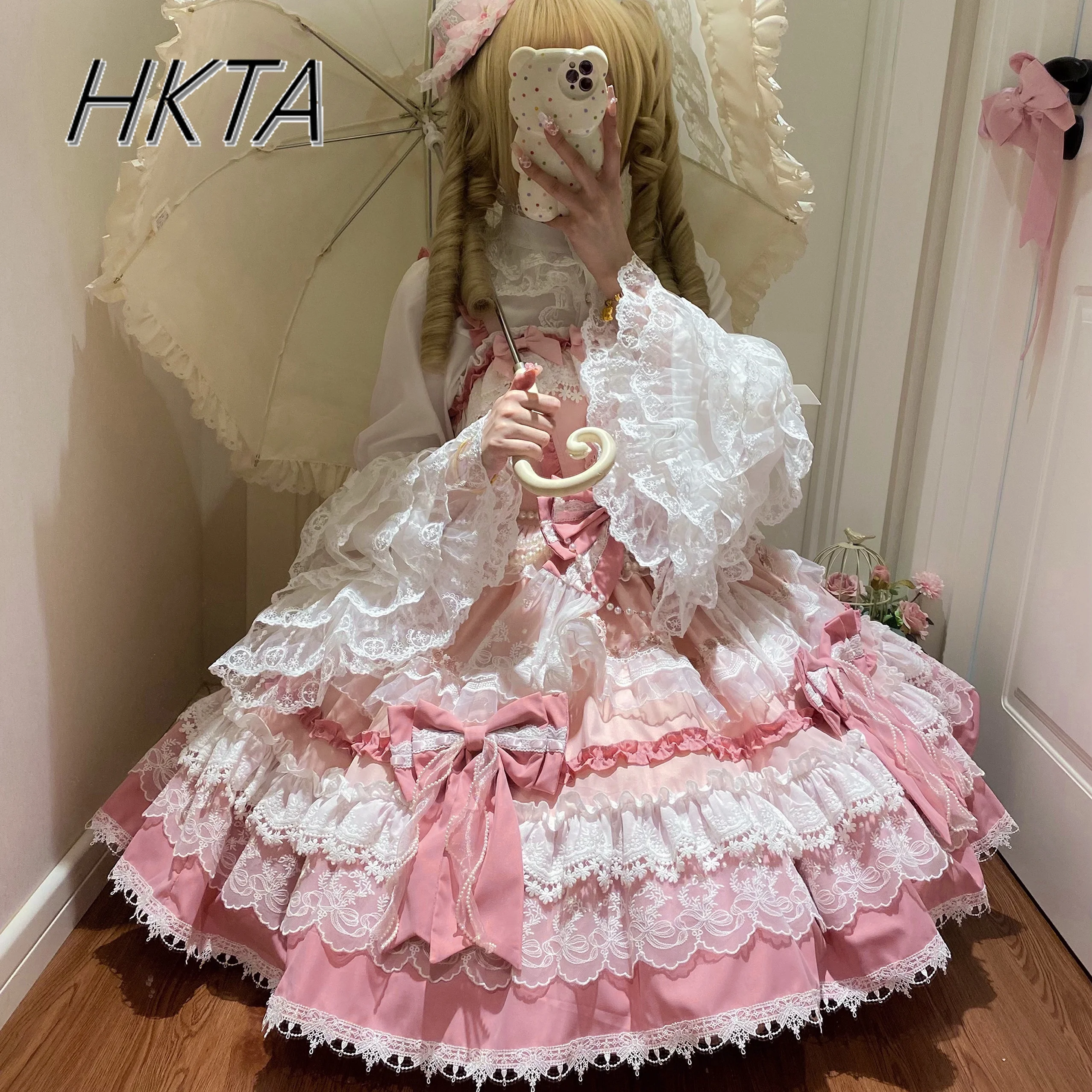 Original Lolita Kleid Big Trailing Wunderschöne JSK Lolita Kuchen Kleider für Frauen Kawaii Süße Geburtstag Party Prinzessin Kleid Sommer