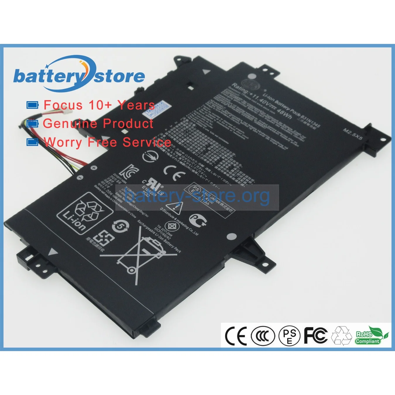 Genuine laptop batteries for 0B200-00990100,B31N1345,3ICP7/60/82,0B200-00990000,TP500LA,TP500LN,TP500L,R515LA,11.4V,3 cell