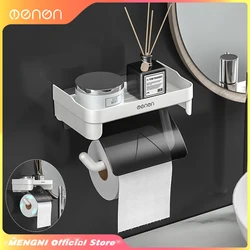 Wall Mount Toilet Paper Holder Plastic Waterproof Roll Paper Storage Rack Bathroom Tissue Organizer Shelves