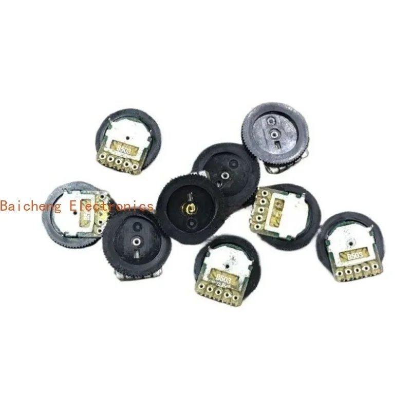 100PCS Dual 5-pin B503 50K spiral gear potentiometer dial radio volume switch 16 * 2MM